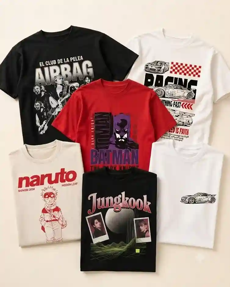 Diseños de PixelPack aplicados en camisetas