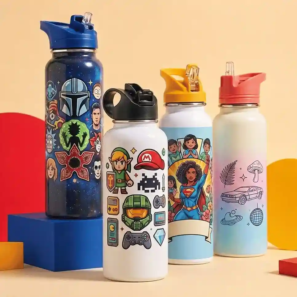 Botellas personalizadas con diseños de PixelPack