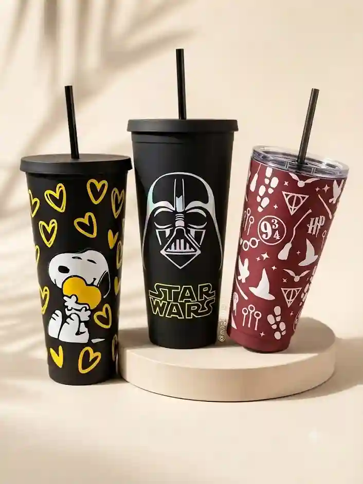 Diseños de PixelPack aplicados en tumblers